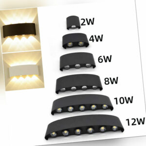 LED Wandleuchte Wandlampe Außen Innen Flur Strahler Up Down Licht 4W/6W/8W/10W