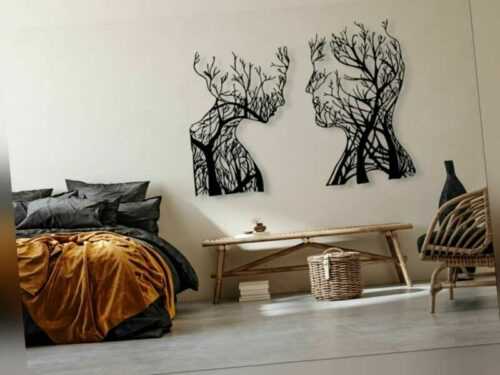 Baum Gesichter Wanddeko aus Holz, Wanddekoration 3d, Wandtattoo, Wandbild