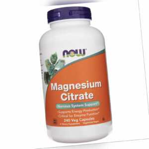 NOW FOODS Magnesiumcitrat 400 mg 240 Kapseln