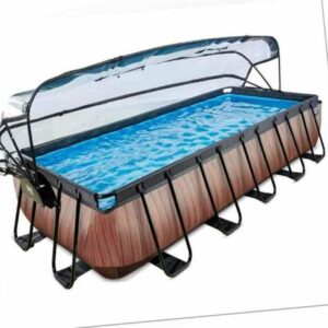 Swimming Pool Schwimmbad EXIT 540x250 cm Wood Gartenpool Stahlrahmen Frame Pool
