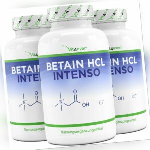 Betain HCL = 720 Kapseln á 695mg mit Pepsin + Enzian Extrakt - Hochdosiert