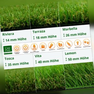 Premium Kunstrasen für Balkon, Terrasse & Garten - viele Größen & Stärken