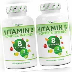 2x Vitamin B Komplex = 360 Kapseln Alle 8 B-Vitamine + Co-Faktoren - Hochdosiert