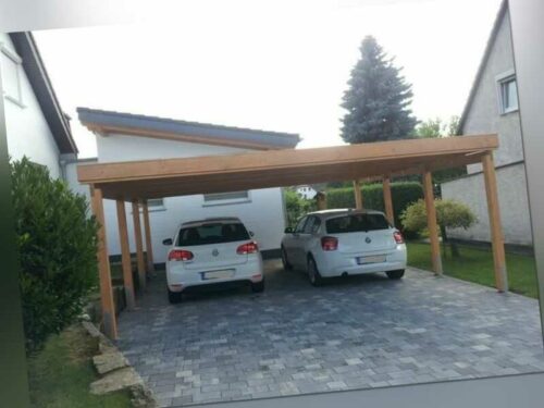 Holz Carport 6x6 m Doppelcarport Überdachung Lärche  inkl. Dacheindeckung