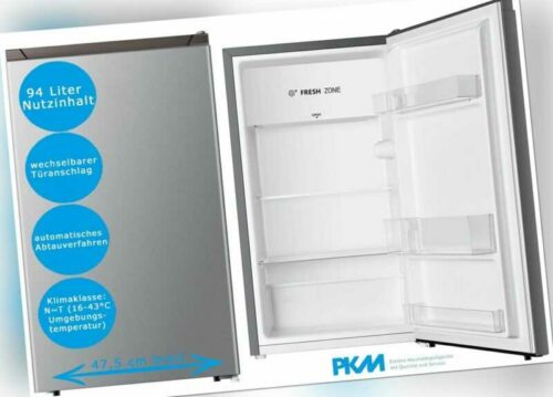 PKM Kühlschrank silber freistehend 94 L;  85 x 48 cm FreshZone Vollraum / B-WARE