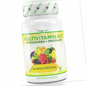 Multivitamin 120 Tabletten Vitamin B1 B2 B2 B3 B5 B6 B7 B12 D3 E C Aminos Vegan