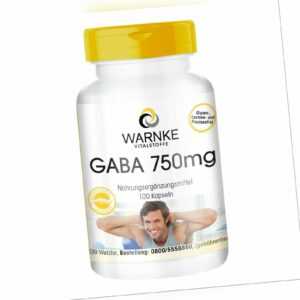 GABA 750 mg - 100 Kapseln Gamma-Aminobuttersäure | Vegan | Warnke Vitalstoffe