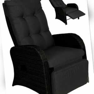 Loungesessel verstellbar schwarz Relaxsessel Gartensessel Liegestuhl Gartenstuhl