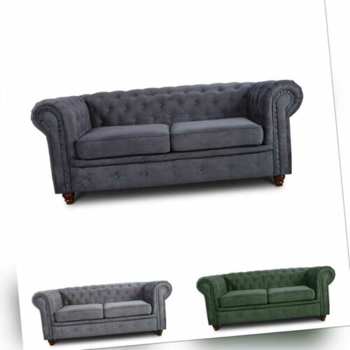 Sofa Chesterfield Asti 2-Sitzer, Couchgarnitur 2-er, Sofagarnitur, Couch