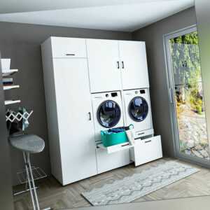 Roomart Schrankwand für Waschküche & Hauswirtschaftsraum HBT: 240x194x67 cm