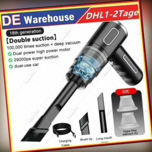 29000Pa 120W Kabelloser Handstaubsauger Akku Staubsauger Nass&Trocken Für Auto