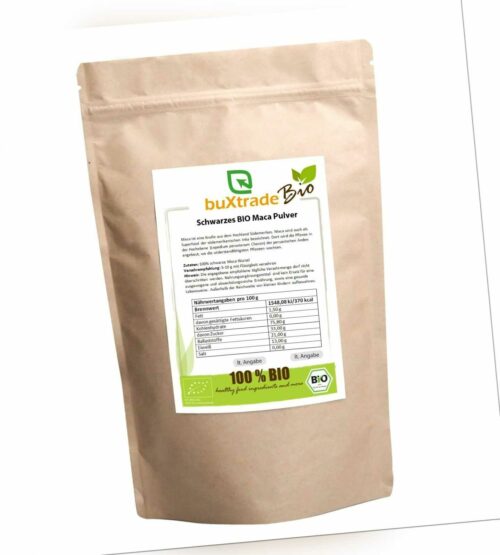 BIO Maca Pulver schwarz | Maca Knolle | Pulver | Superfood | Verschiedene Mengen