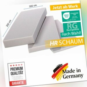 HR Schaumstoff Polster Auflage Matratze 202x102cm x 1-12cm; wählbare Qualitäten!
