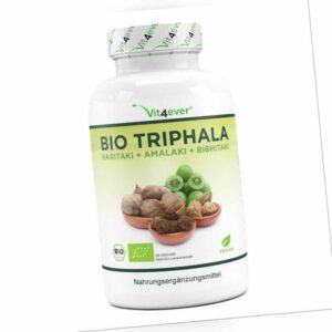 Bio Triphala 365 Kapseln á 750 mg - Hochdosiert & Vegan - Amalaki & Bibhitaki