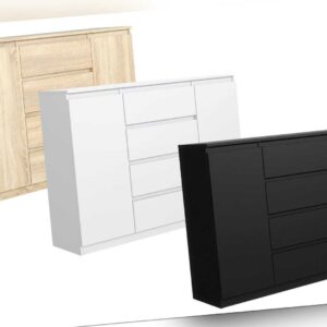 Kommode mit 2 Türen und 4 Schubladen - 120 cm - Sideboard - Standschrank