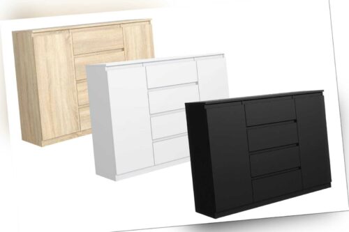 Kommode mit 2 Türen und 4 Schubladen - 120 cm - Sideboard - Standschrank
