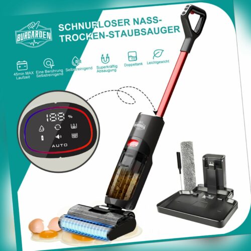 Nass- & Trockensauger 3in1 kabelloser selbstreinigender Staubsauger Selbstfahren