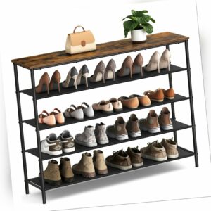 VASAGLE Schuhregal mit 4/5 Ebenen Schuhschrank Schuhständer Schuhablage