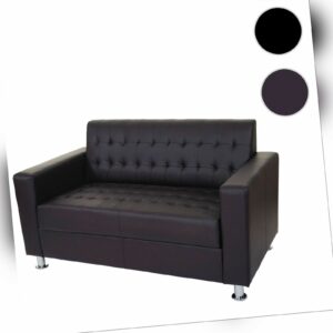 2er Sofa Kunda, Couch Loungesofa, Kunstleder, Metall-Füße