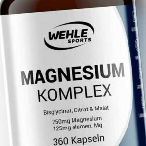 Wehle Magnesium Komplex  hochdosiert 375mg elementares Magnesium 360 Kapseln