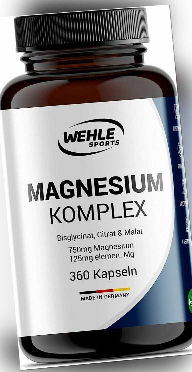 Wehle Magnesium Komplex  hochdosiert 375mg elementares Magnesium 360 Kapseln