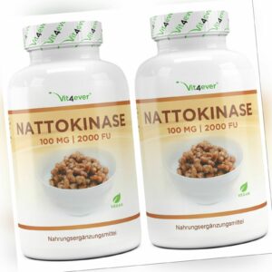 2x Nattokinase = 360 Kapseln je 100 mg / 2000 FU pro Kapsel - Hochdosiert Vegan
