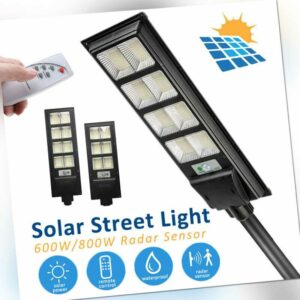 Solar Straßenlaterne LED bewegungsmelder Straßenlampe IP65 Solarleuchte Außen