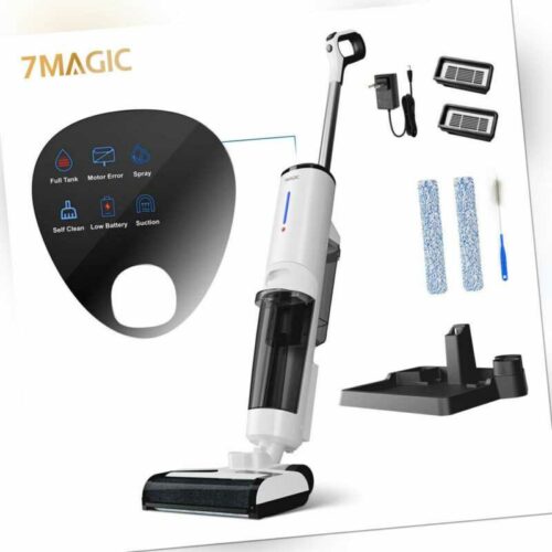 7Magic Nass Trockensauger 3 in 1 Kabelloser Staubsauger 25Kpa, Selbstreinigung
