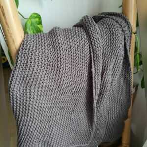 Strickdecke grau 130x  170 Home Deco Neu Tagesdecke