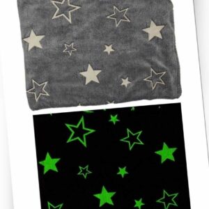Kinder Kuscheldecke 173x135cm Sterne leuchtet im Dunkeln Decke