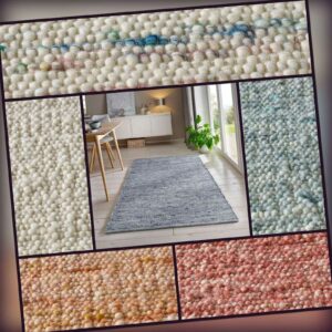 Handwebteppich Malmoe, moderner gewebter Teppich 100% Schurwolle, Naturprodukt