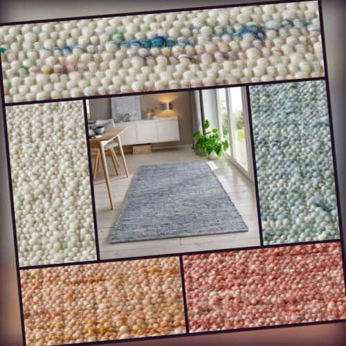 Handwebteppich Malmoe, moderner gewebter Teppich 100% Schurwolle, Naturprodukt