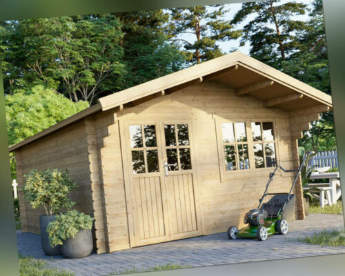 Gartenhaus Gerätehaus Holzhaus Blockhaus inkl. Fußboden 4x5m 35mm ALL IN