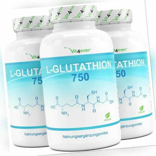 L-Glutathion - 180 Kapseln á 750 mg - aus Fermentation + Hochdosiert & vegan
