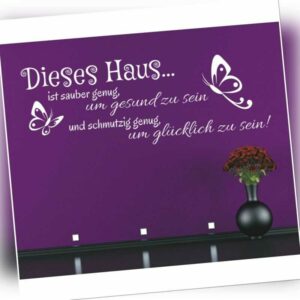 WANDTATTOO Flur Spruch Dieses Haus glücklich Wandsticker Wandaufkleber Sticker