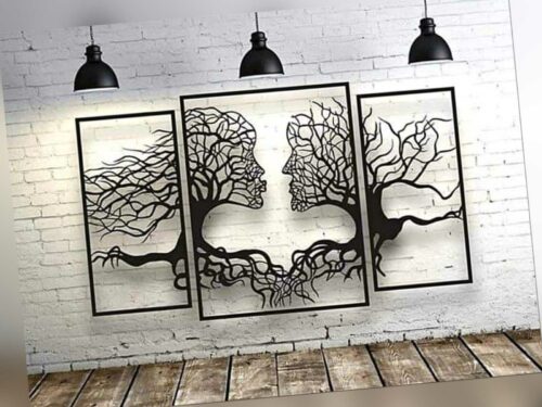 Baum Gesichter Wanddeko aus Holz, Wanddekoration 3d, Wandtattoo, Bild, Wandbild