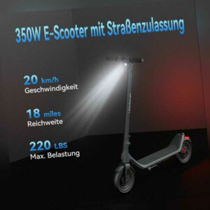 E-Scooter mit Straßenzulassung Elektroroller ABE Erwachsene Escooter Max 30 Km