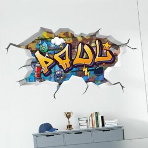 v166 Wandtattoo Junge Name Wandtatoo Kinderzimmer Junge mit Namen Graffiti Cool