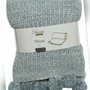 Decke Acryl Strick Meliert 170cm Kuscheldecke Wohndecke Tagesdecke