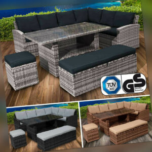 BRAST Poly Rattan Sitzgarnitur Eco Gartenmöbel Essgruppe Lounge Sitzgruppe