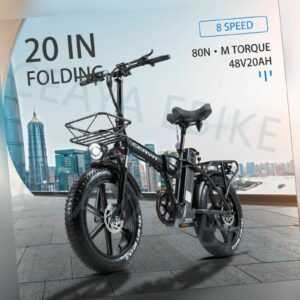Fatbike Elektrofahrrad Klapprad 20 Zoll Pedelec E-Bike Fahrrad E-MTB