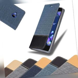 Handy Hülle für HTC U11 LIFE Cover Case Tasche Etui Jeans Stoff