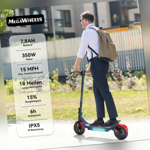 Megawheels Erwachsene Elektroroller bis 30km Elektro Scooter EScooter 350W Motor