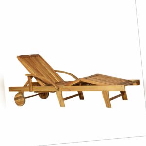 Gartenliege Holz Sonnenliege Liegestuhl Gartenmöbel Relaxliege rollbar klappbar