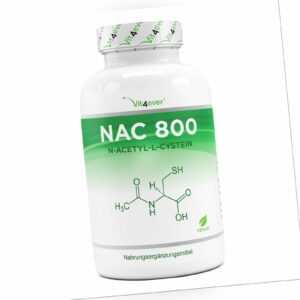 NAC - N-Acetyl L-Cystein 180 Kapseln je 800 mg - Hochdosiert + Vegan 6 Monate