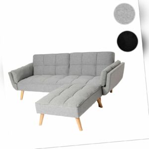 Schlafsofa HWC-K18 mit Ottomane, Couch Sofa Gästebett, Schlaffunktion 218x175cm