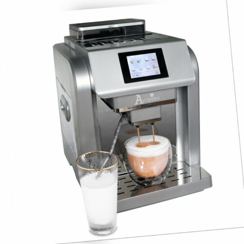 Acopino Kaffeevollautomat mit One-Touch und Milchsystem Monza silber, AS