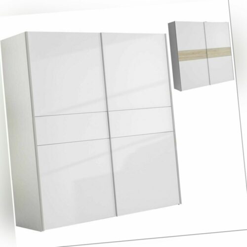 Schwebetürenschrank - weiß - mit Wechselbauchbinde - 170,3 cm Kleiderschrank
