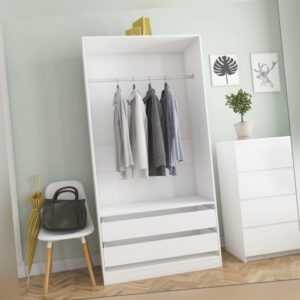 Kleiderschrank Weiß 100x50x200 cm Holzwerkstoff