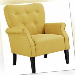 Moderner Clubsessel Einzelsofa Armsessel Stoffsessel Polstersessel Sessel Gelb